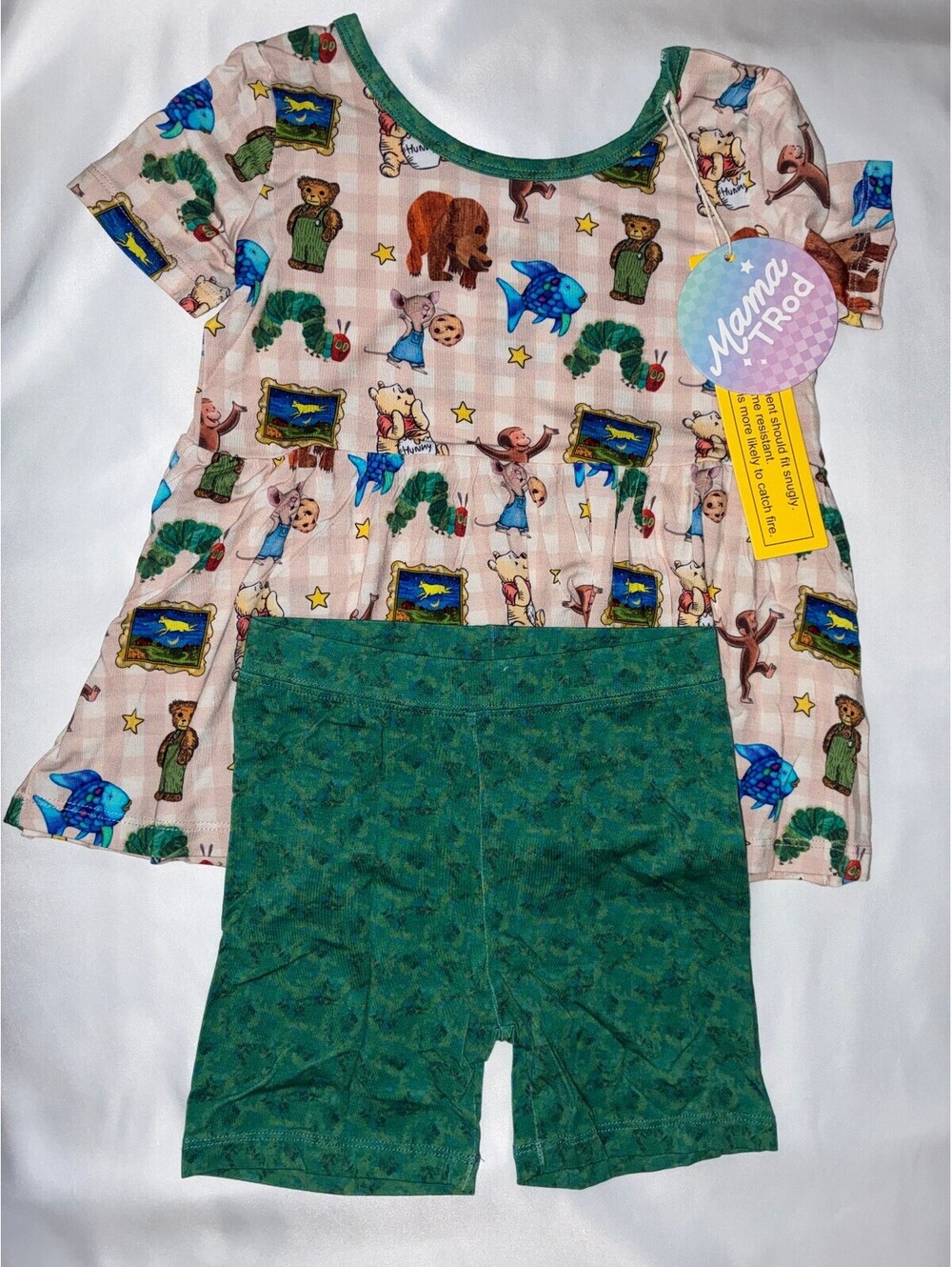 MAMA TROD Bamboo Storybook Friends Peplum Set 4T NWT